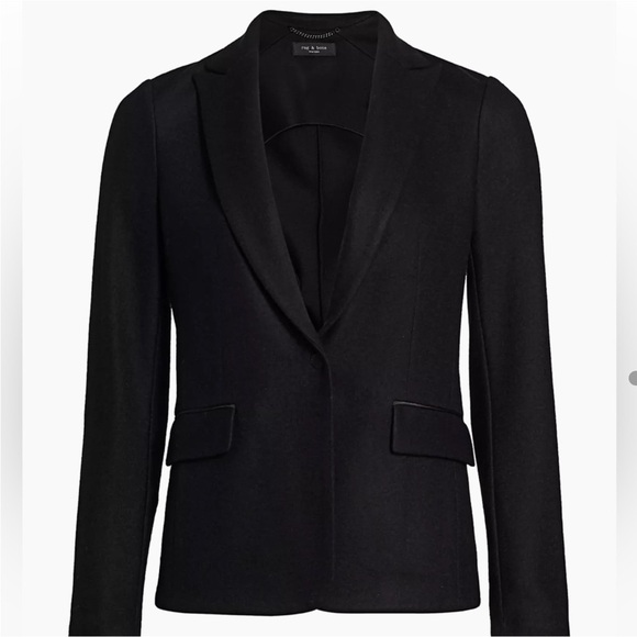 rag & bone Jackets & Blazers - Rag & Bone Size 4 stylish and edgy 100 % wool black one button up blazer